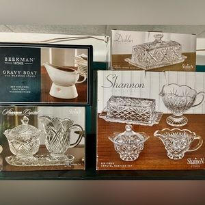 Brand new, In-box 14 Piece, Antique Glassware Dinner Set